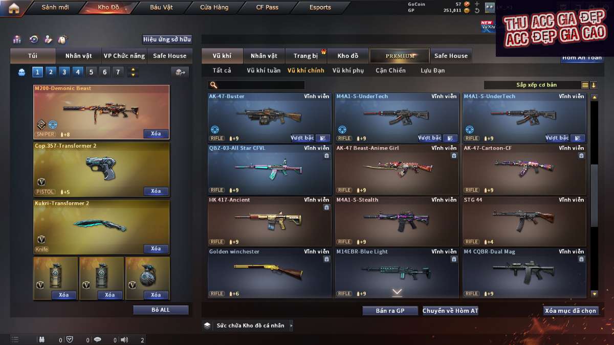 shop acc cf uy tin gia re